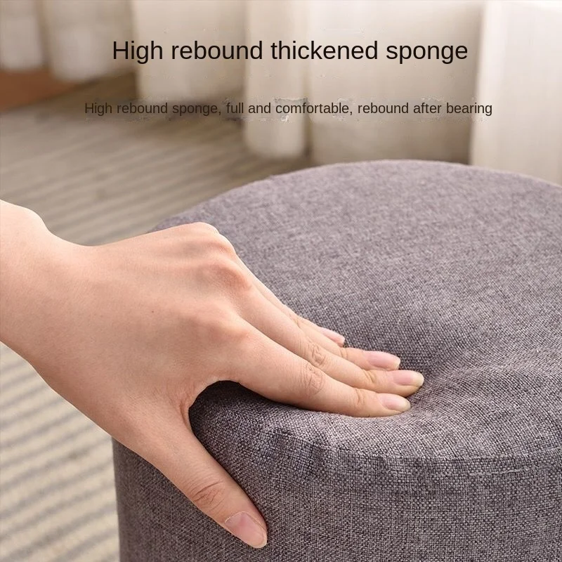 Multi-Functional Round Stool Small Wooden For Kid Adult Bedroom Dining Furniture Shoe Rack Footstool Soft Beach Makeup Chair