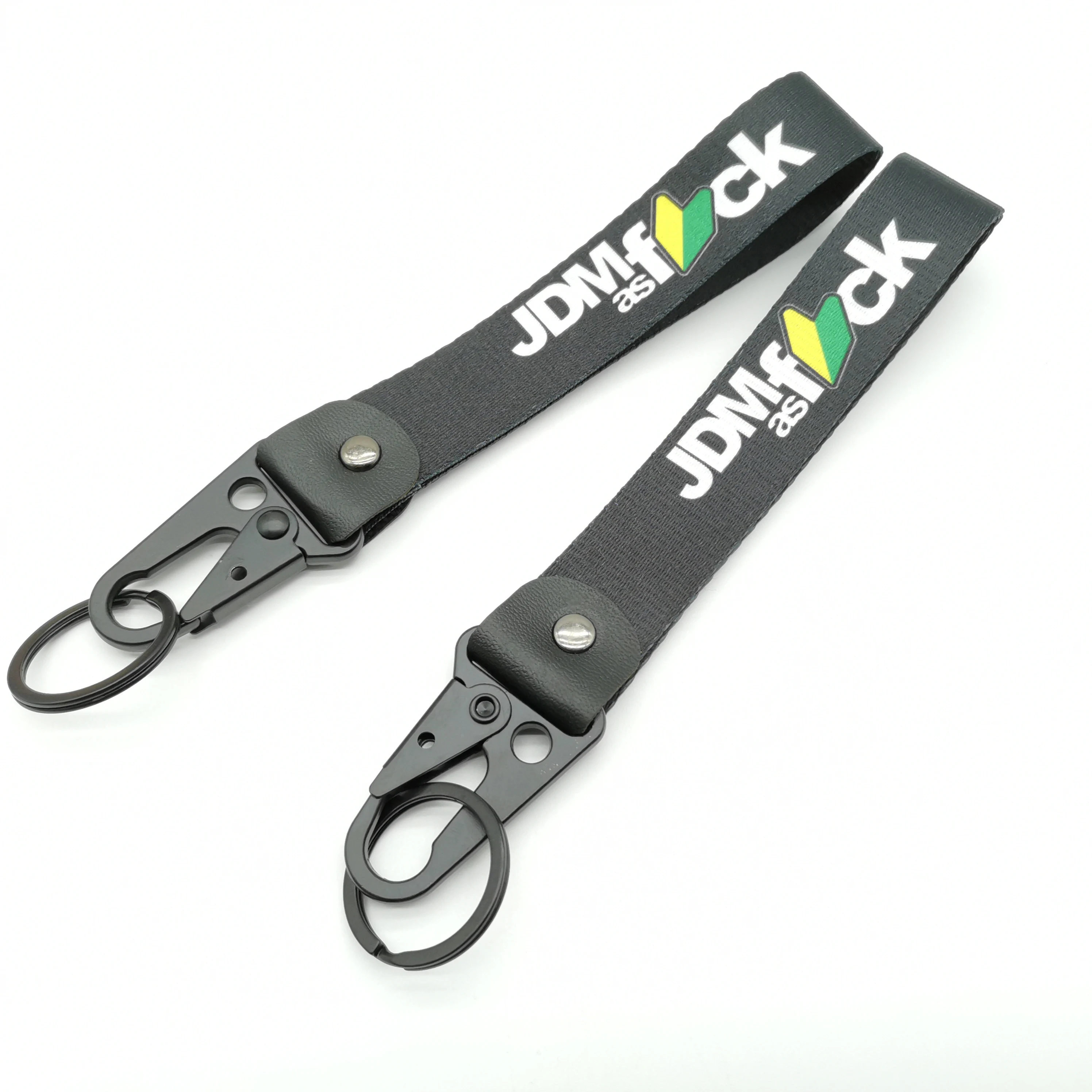 

Car Keyring Wrist Strap Keychain JDM AS FUK Style Spring Clip Key Holder Car Keychain Motorcycle Key