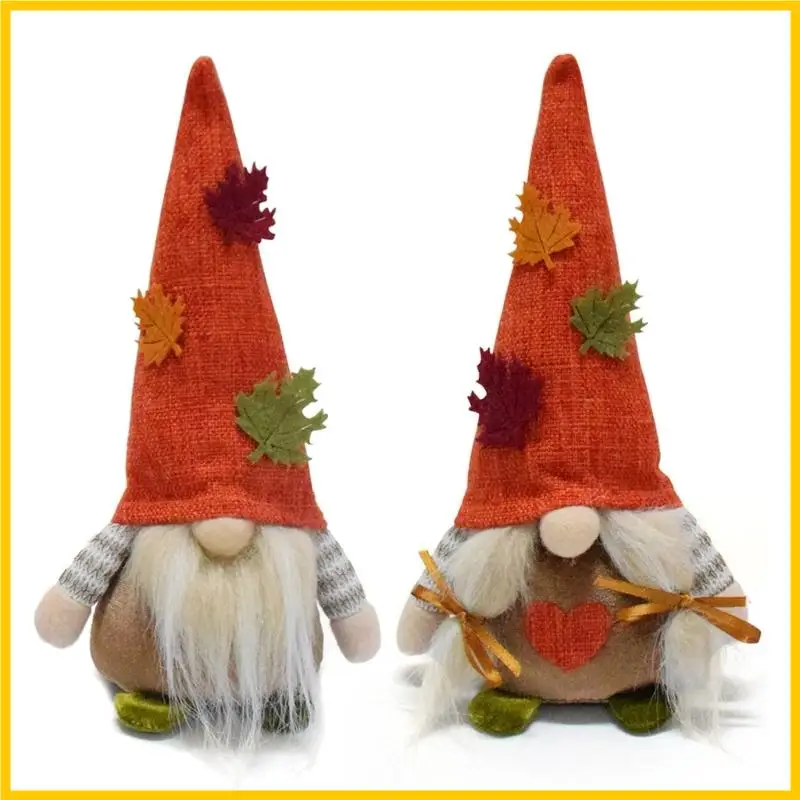 

H55A Autumn Inspireds Gnomes Cloth Elf Doll Seasonal Home Office Decorations Accent