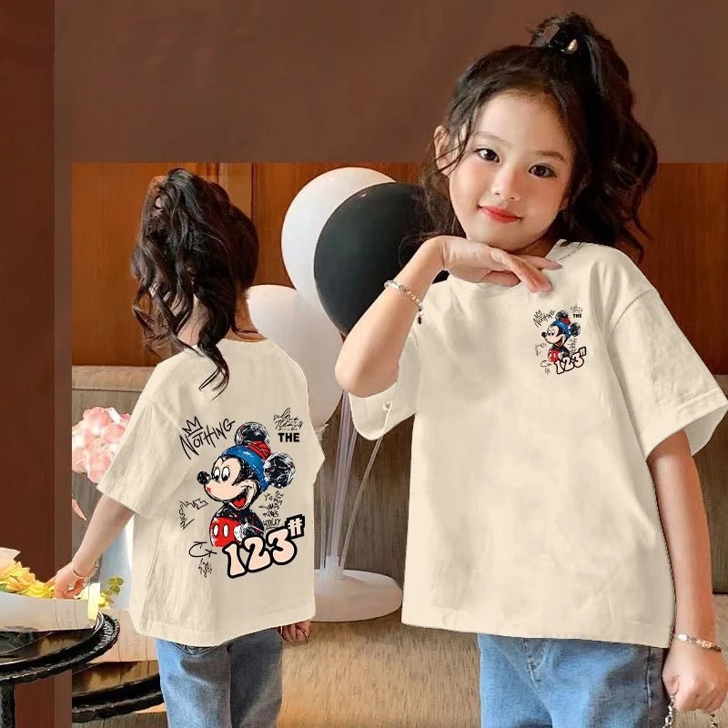 Cartoon Disney Mickey New Summer Soft, Comfortable and Fashionable Summer Cute and Versatile Cotton Quick-drying Casual T-Shirt