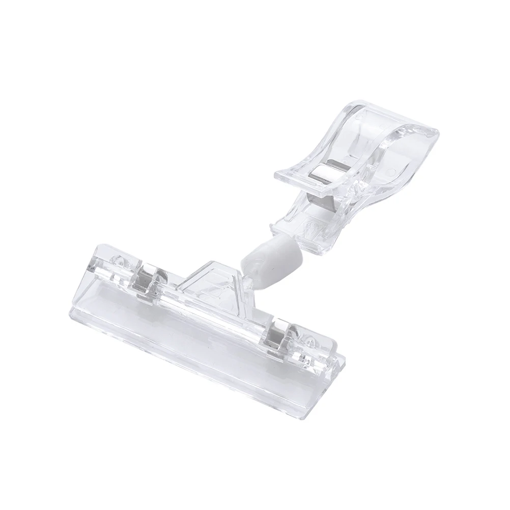 

25 Pcs Transparent Universal Clip Storage Tag Rotatable Clear Crystal Rack Shelf Clamp Frame