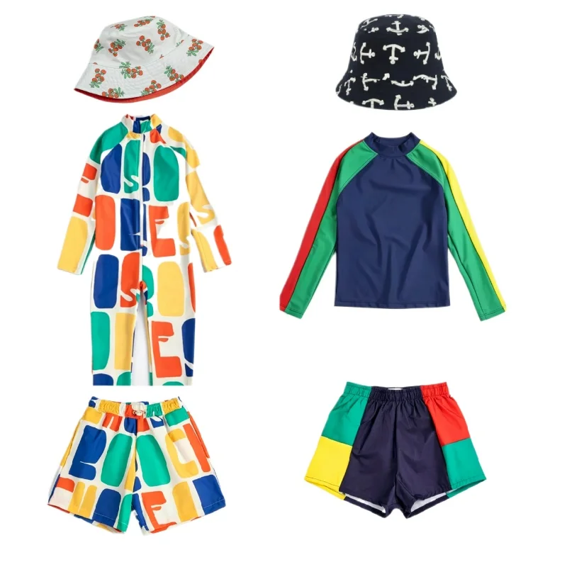 

Children's Swimsuit 2026 Summer New Cartoon Cute Boy Sunscreen Long Sleeved Swimsuit Quick Drying Beach Baby One-piece Swimsuit