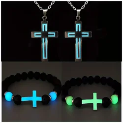 4Pcs Cross Charm Light Up in the Dark Bracelets BFF Bracelets