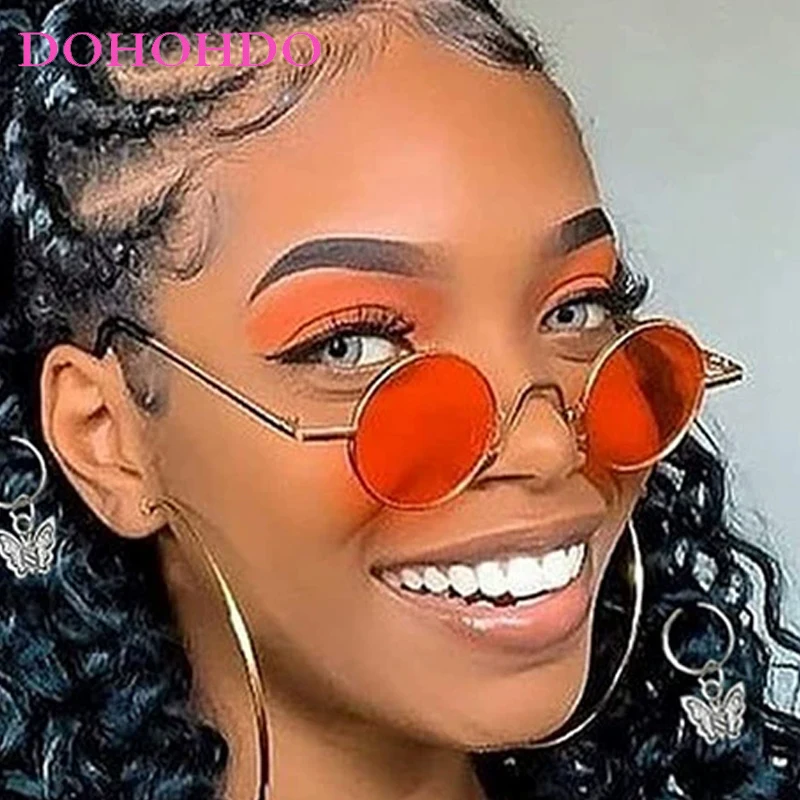 

Small Round Rock Punk Sunglasses Women Men Metal Frame Hip Hop Sun Glasses Fashion Shades Driving Eyewear UV400 Lentes De Sol