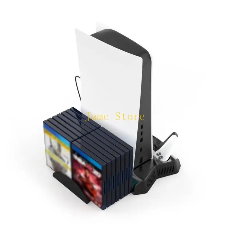 Stazione ricarica LX0B con caricatore controller 2, 3 USB Hub e Game Discs Rack per