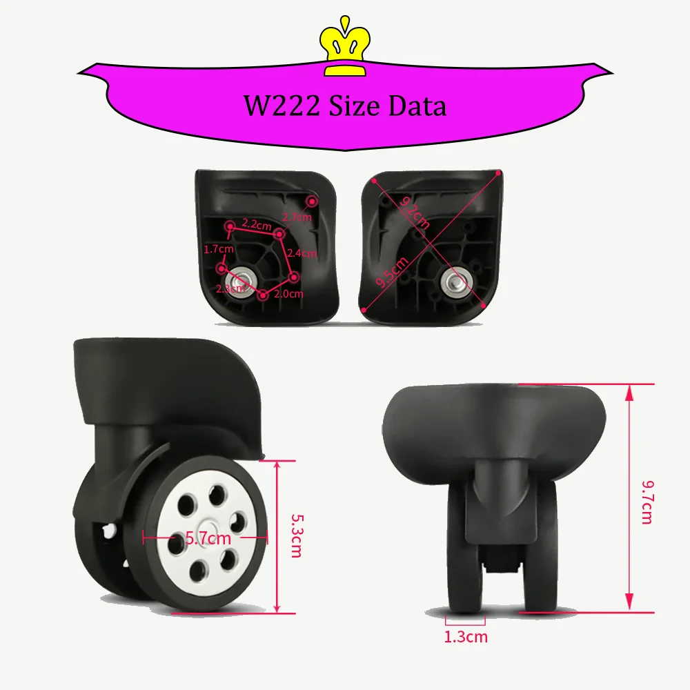 W222 Suitcase Accessories Silent Universal Wheel Suitcase Pulley Universal Wheel Customs Box Luggage Leather Case Repair Pulley