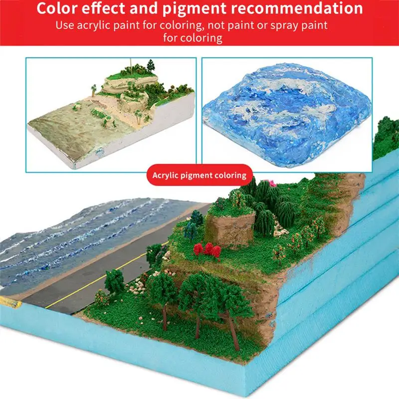 1-5pcs Foam Bricks DIY Model Foam Board Diorama Base Slab Foam Board Sheet Handmade Crafts Sand Table Miniature Scenery Building