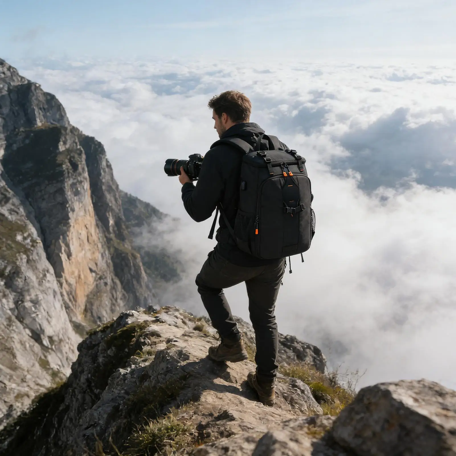Photography Backpack Waterproof Large Backpack With Laptop Compartment Personal Item Bag For Men Women Travel Outdoor Hiking