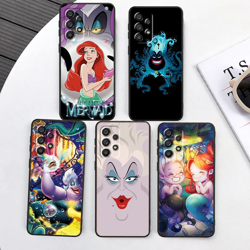 Ursula The Little Mermaid For Samsung Note 20 10 Ultra Plus A31 A14 A12 A70 A34 A25 A04 A05 A15 A24 5G Black Funda Phone Case