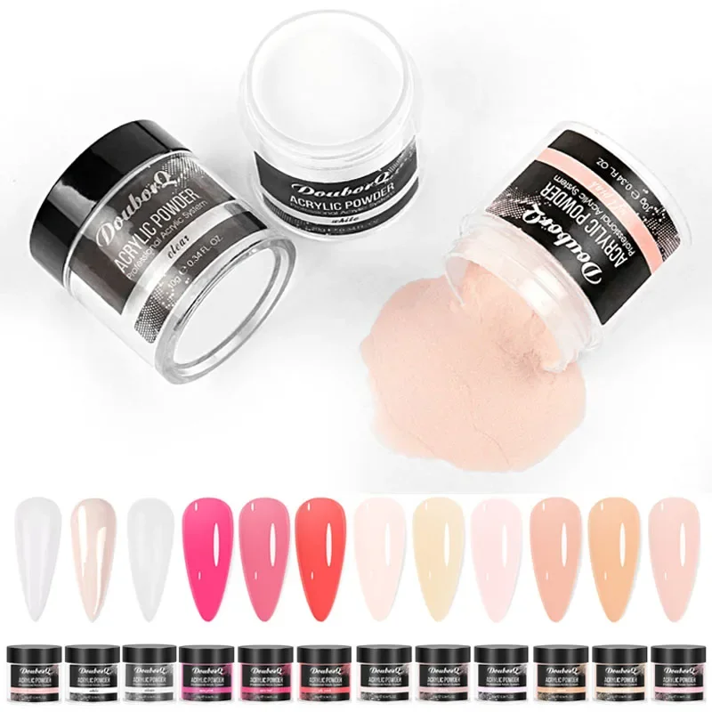 Acryl-Nagelpulver-Set für Nagelkunst – 10 Farben Polymer Builder Pink Clear White LIQUID