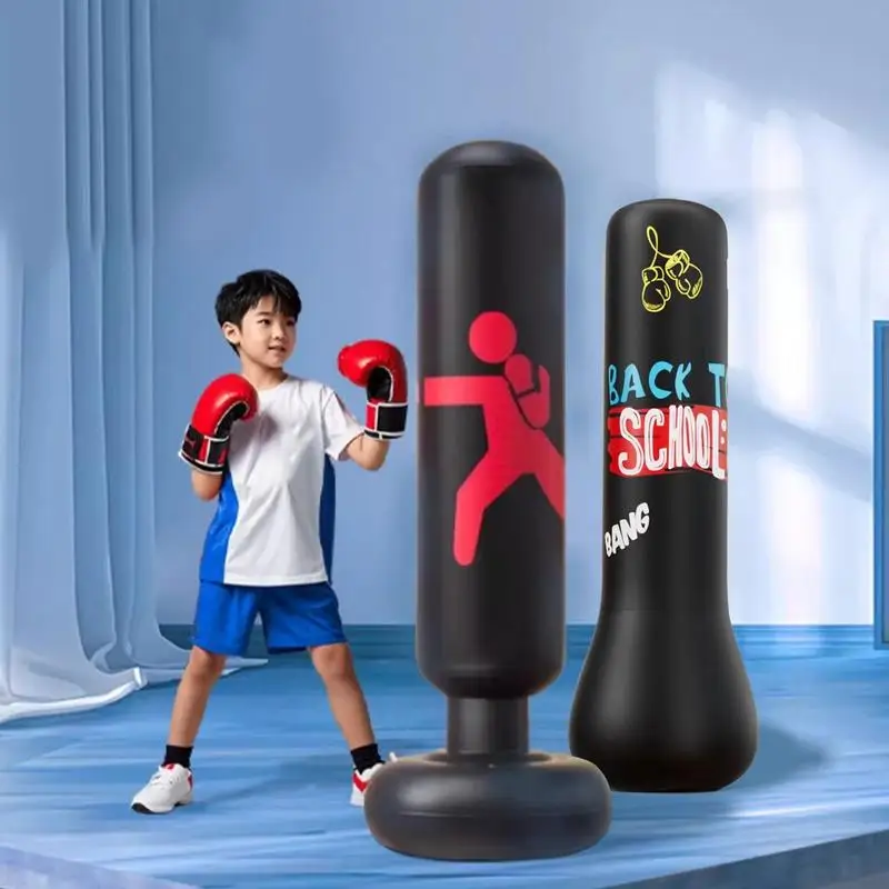 เด็ก Tumbler Boxing Sandbag Boxing Pillar Home Inflatable Reaction เด็ก Decompressions อุปกรณ์การฝึกอบรม