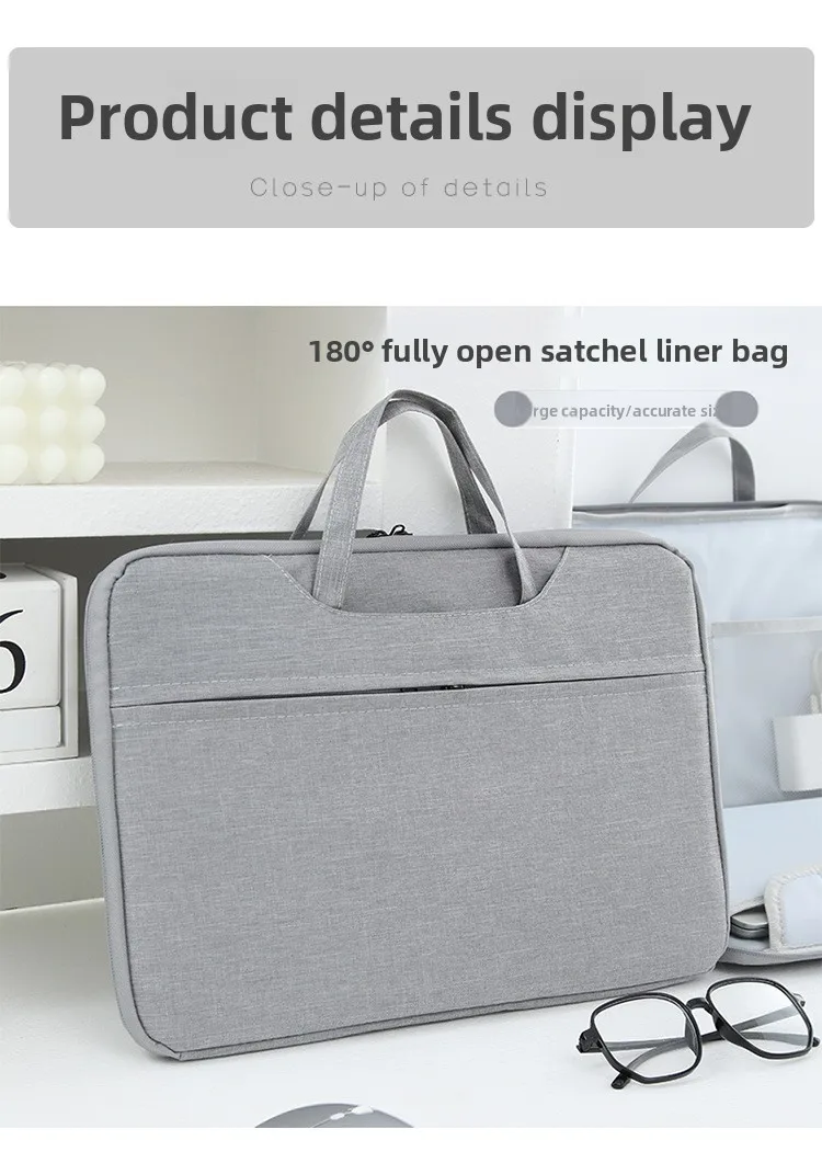Leichte Laptop-Aktentasche 11,6-15,6 Zoll Wasserdichte Oxford-Handtasche für Geschäftsreisen – Detail 4