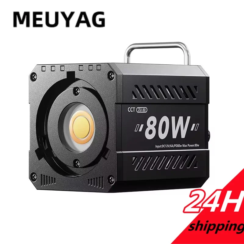 

Фотостудийный светильник MEUYAG ZU80 COB, двухцветный, 2500K-8500K, светодиодный видеосвет CRI95+ TLCI97+, для фотосъемки, с рассеивателем