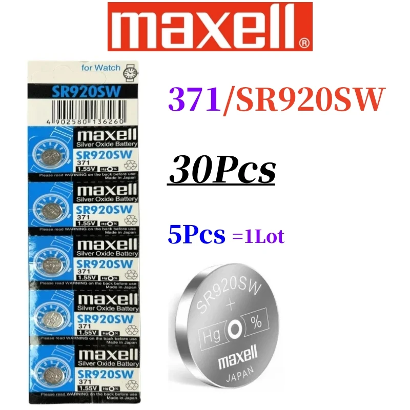 30pcs Original 1.55V Coin Battery AG6 371 SR920SW LR920 SR927 171 370 L921 LR69 SR920 Button Batteries for Watch Toy