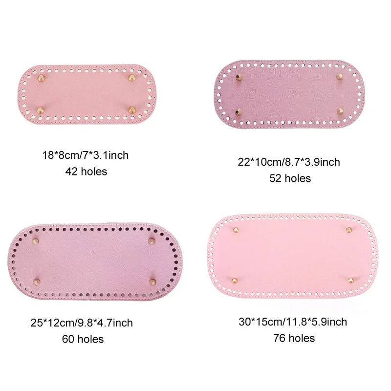 8 Styles Oval Purse Bottom Base For Knitted Bag Leather Bag Base Handmade Bottom With Holes Diy Crochet Bag Bottom Accessories