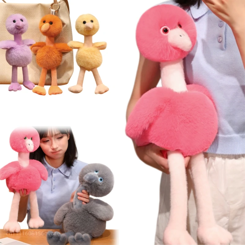 20-70cm Fun Soft Long Legs Ostrich Plush Doll Pillow Colorful Ostrich Bird Animal Stuffed Toy Home Bag Decor Girls Kids Gift