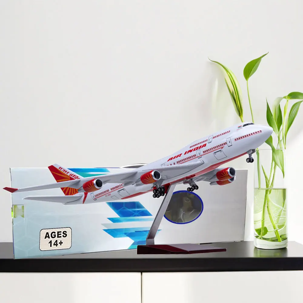 

47CM Plane Model B747 India Aircraft Model Airplanes 747 Miniature Plane With Wheel Landing Gear for Collection Display for or S