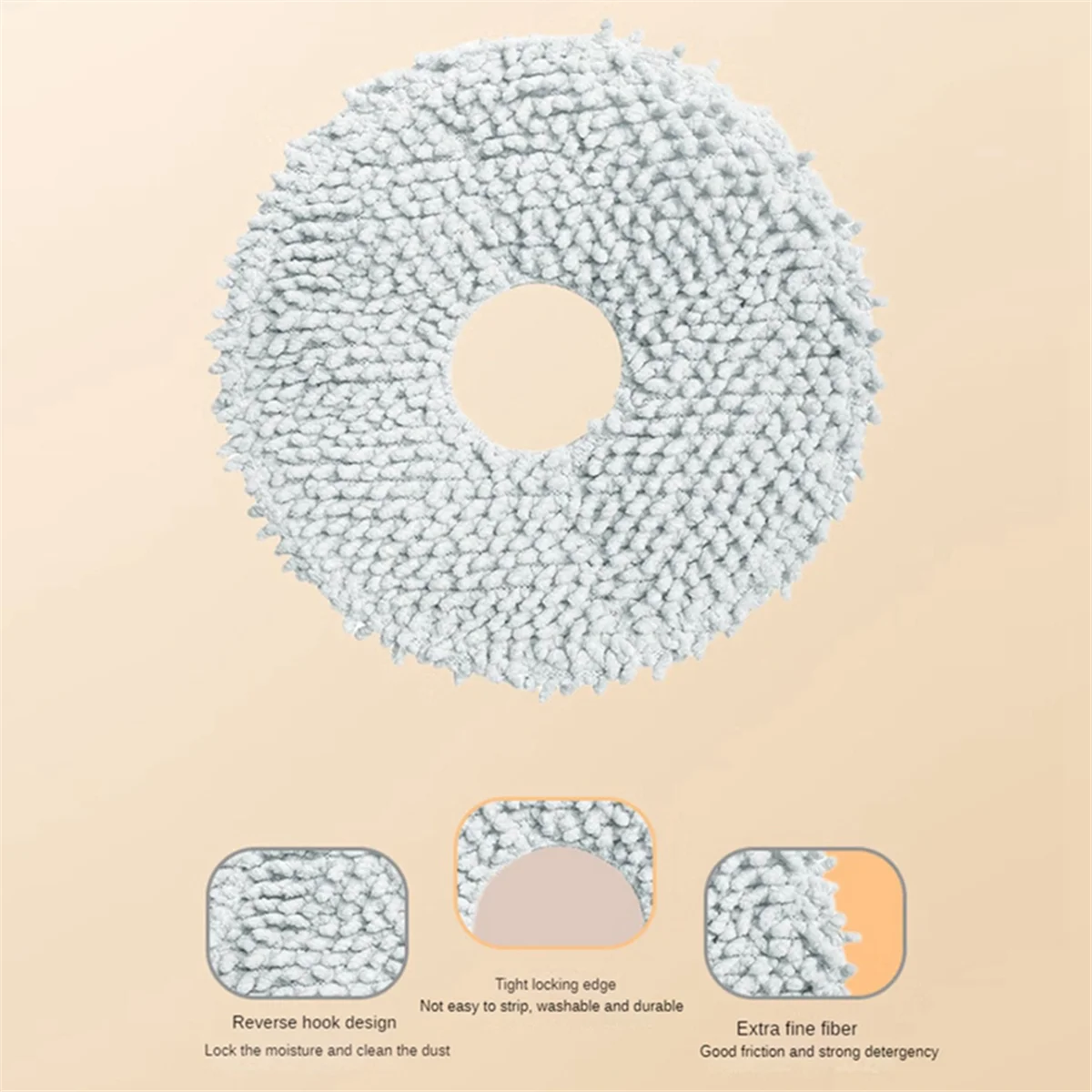 12PCS Mop Rag for Dream Bot L10S Pro L10S Ultra L20 Ultra X20 Pro X30 X30 Pro L30 Ultra S10 / S10 Pro Robot Vacuum Parts