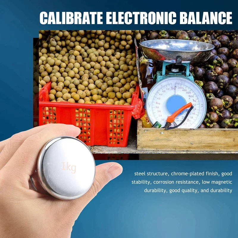 Calibration Weight For AWS Digital Scale, Carbon Steel, Chrome Finish, 1000G (1KG WGT)