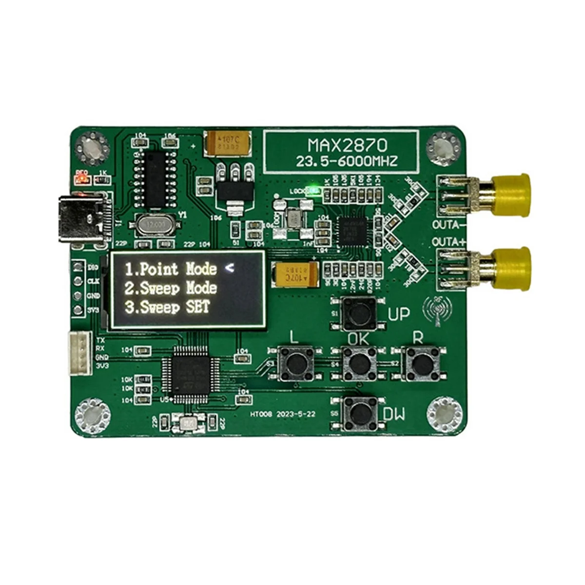 HT008 Signal Source MAX2870 STM32 23.5-6000Mhz Signal Generator Signal Source Support Point/Sweep Mode