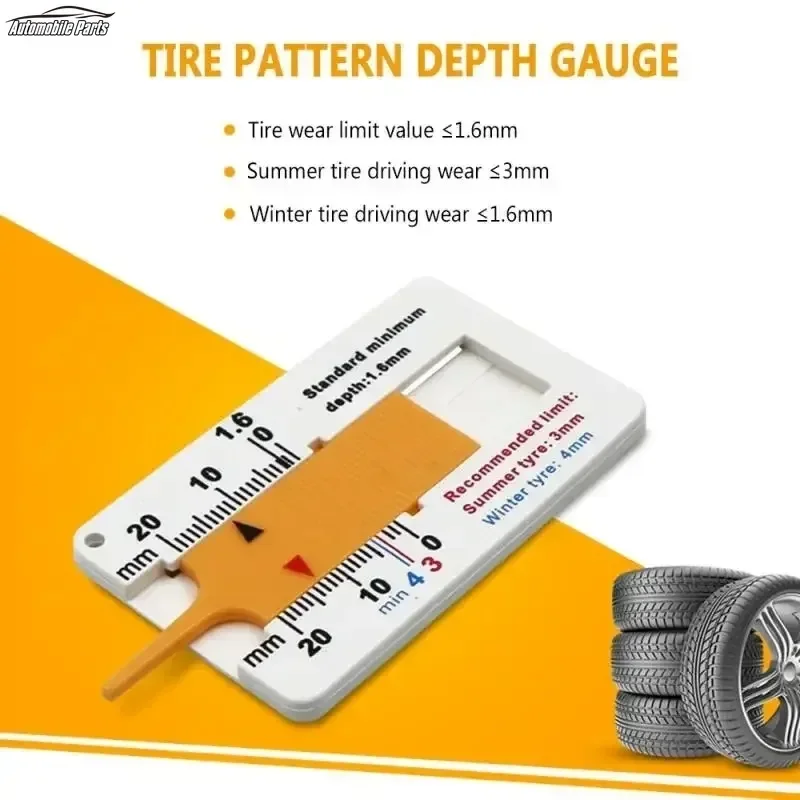 0-20MM Tyre Tread Depth Depthometer Gauge Caliper Plastic Tread Ruler Depth Ruler Motorcycle Truck Tire Wheel Measure Tool