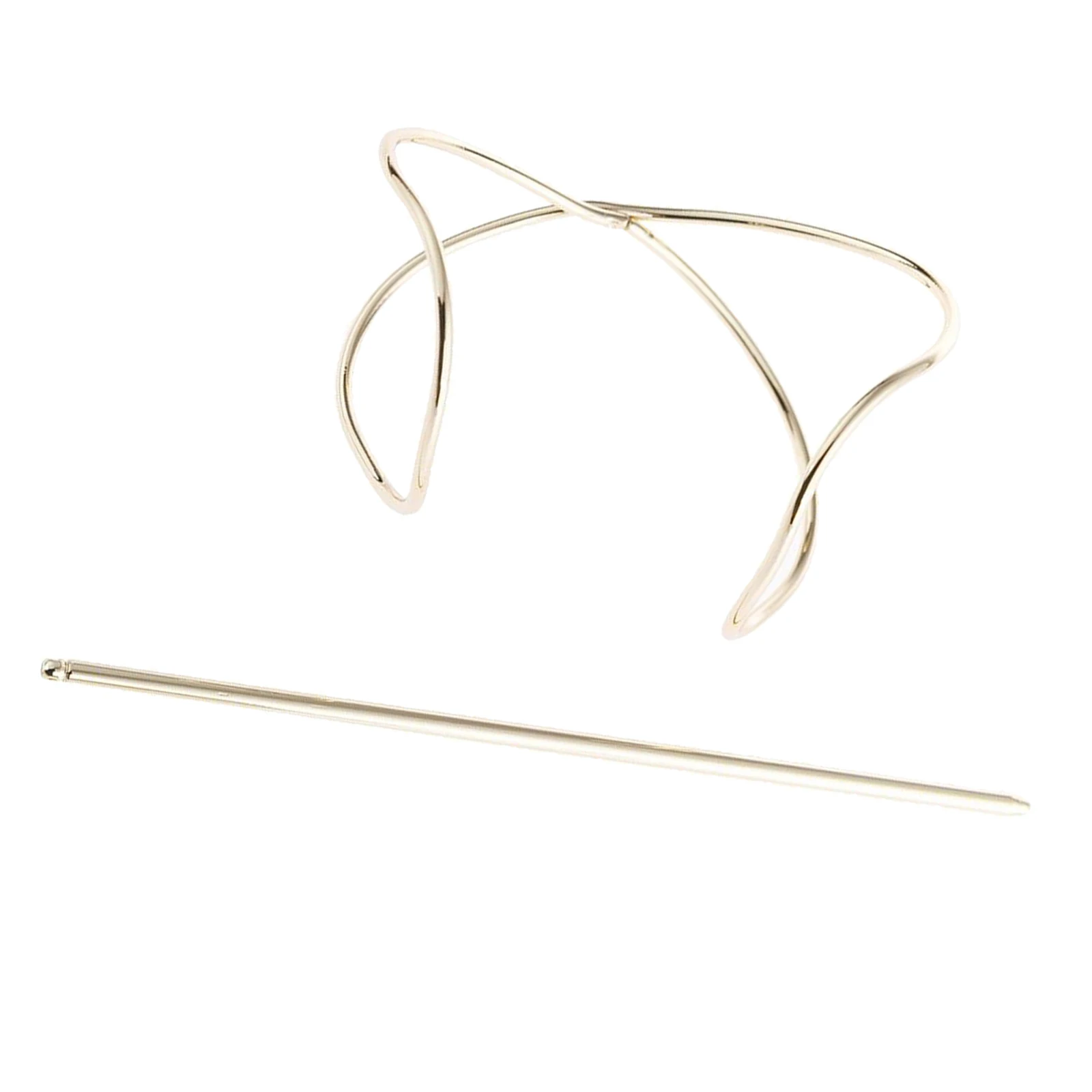 Minimalist Hair Bun Holder Ponytail Hair Clip Bun Maker Semicircle Hairpin Barrette for Women Metal Hair Cuff Cage Holder