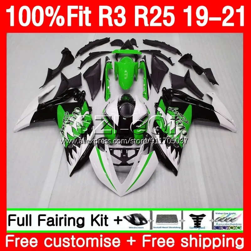 Injection For YAMAHA YZF R3 Hot green R25 R 3 25 YZFR25 YZFR3 19 20 21 22 138No.151 YZF-R3 YZF-R25 20119 2020 2021 2022 Fairing