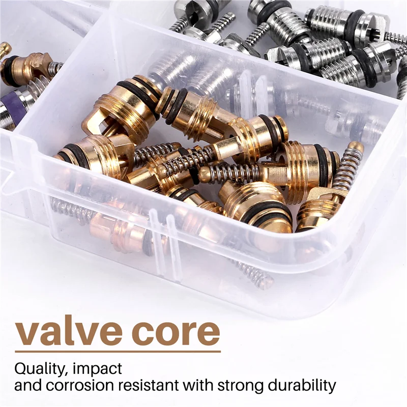 40Pcs Air Conditioning A/C Valve Core R12 R134A Valve Stem Cores Remover Tool for Car, Auto Air Conditioning Tool