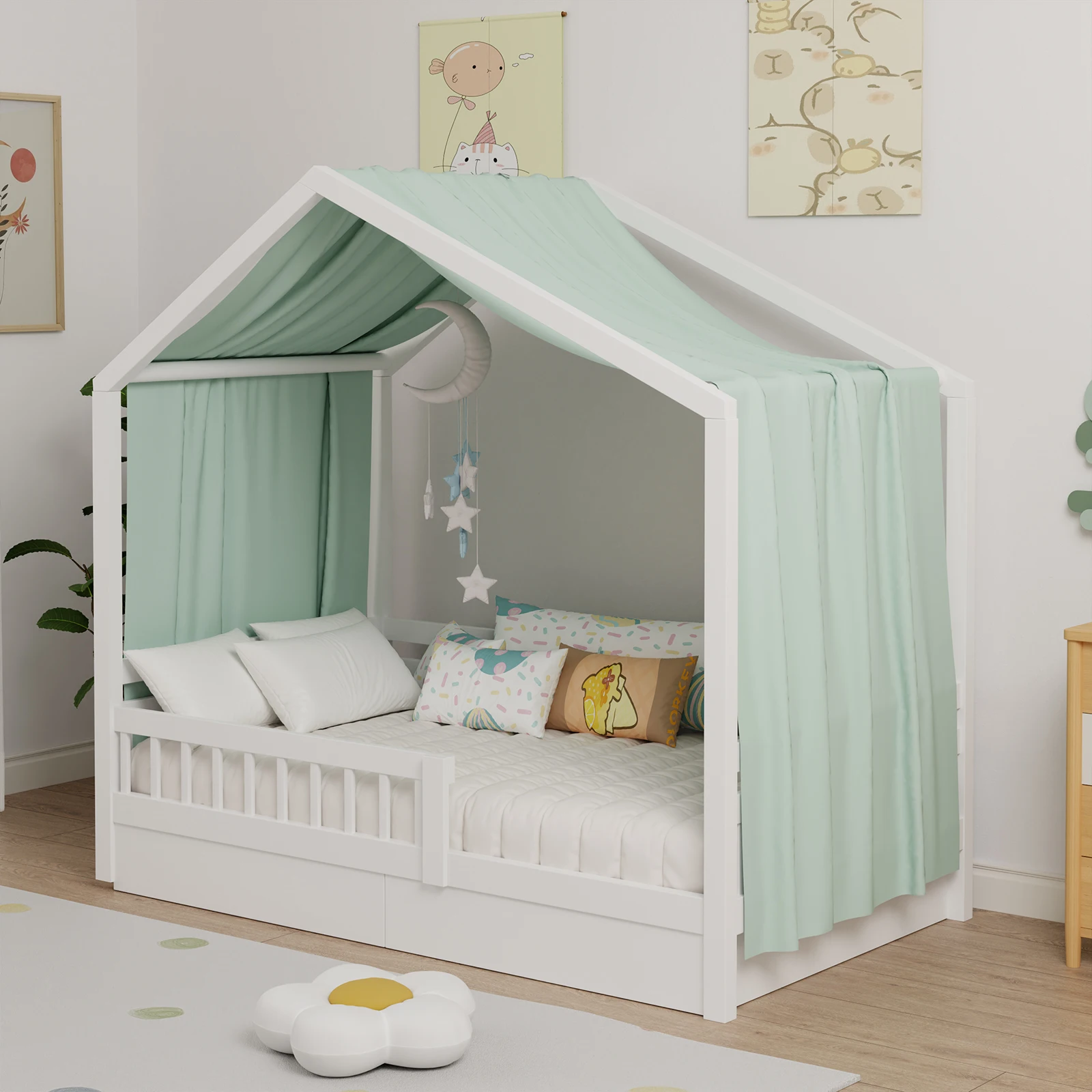 Stapelbed luifel 1/2 stuk mousseline stapelbed luifel, stoffen luifel voor stapelbedden geschikt voor bedluifel, slaapkamerdecoratie