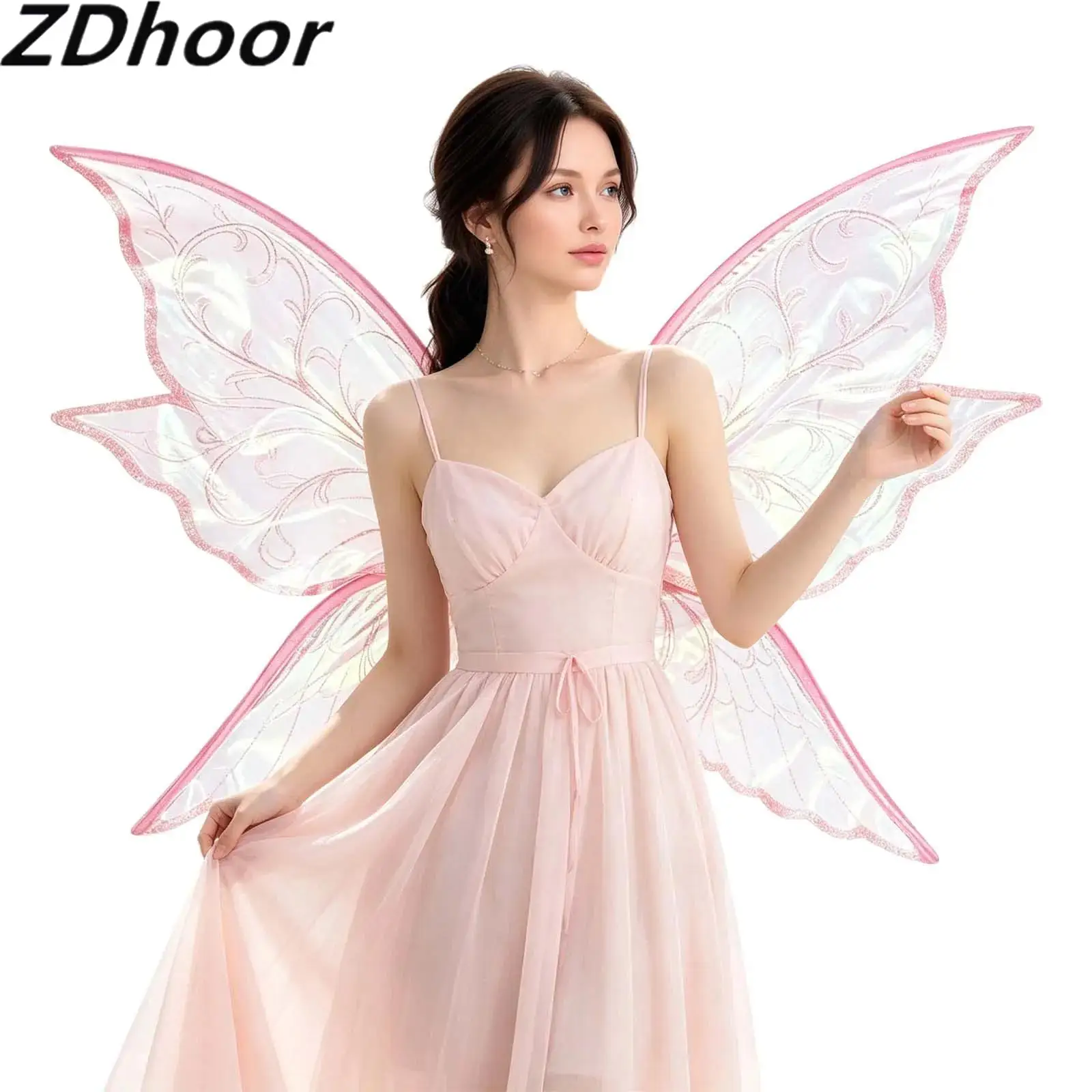 Adults Kids Shimmery Butterfly Wings Costume Accessories for Fairy-themed Party Halloween Stage Performance Cosplay