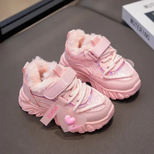 

Кроссовки для девочек, детская утолщенная обувь для девочек, хлопковая обувь для девочек, противоскользящие кроссовки, детские кроссовки