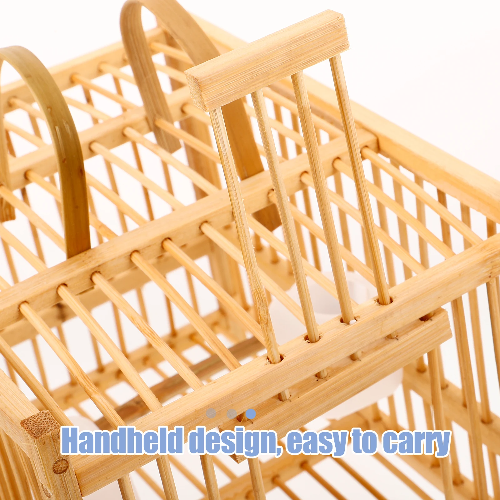 

Double Layer Encrypted Bird Cage Bamboo Handmade Large Spacious Parakeet Cockatiel Keeping Cage