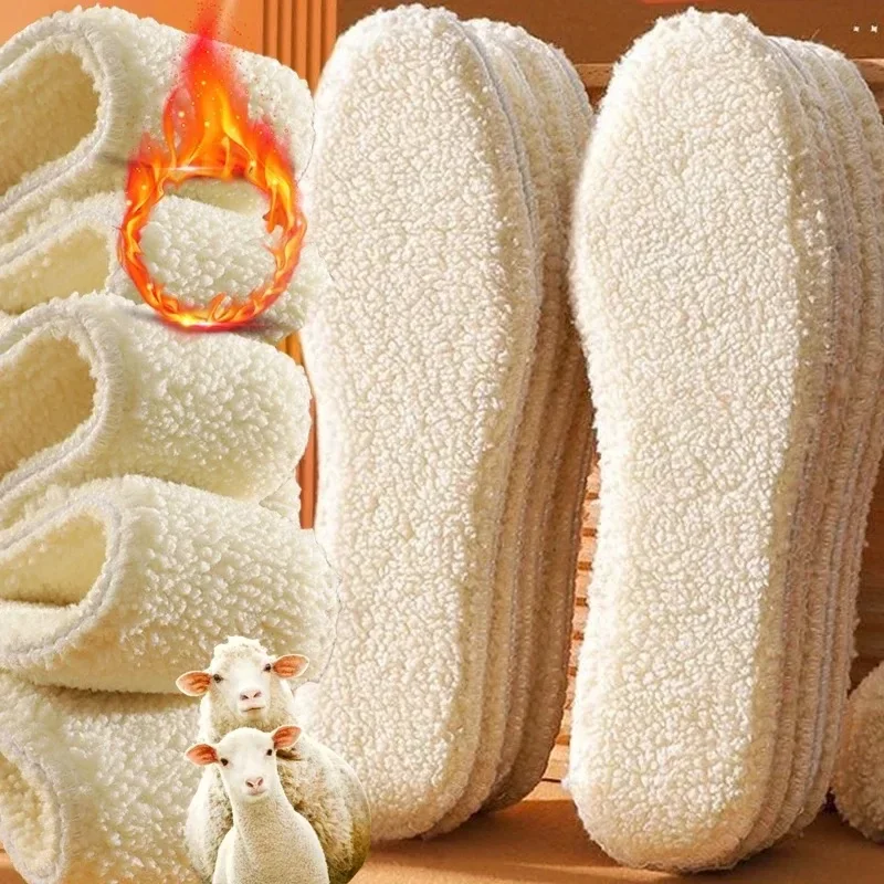 Semelles intérieures thermiques épaisses pour l'hiver, semelle intérieure en peluche douce métropolitaine, coussin de chaussure de bottes, simulation d'insertion en cachemire, chaud, 1 paire, 3 paires