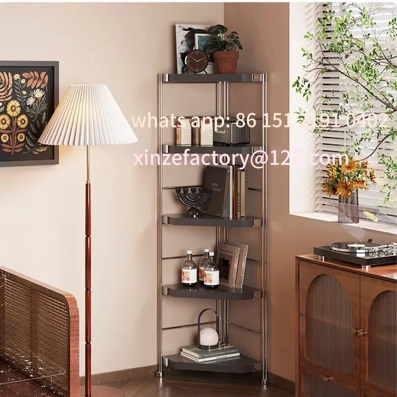 

Customizable Shelf Multi-layer Bookshelf Floor-to-ceiling Multifunctional Kitchen Living Room Balcony Corner Seam Storage Rack