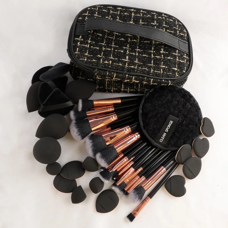 47Beauty Set Kleine make-uptas Make-upborstelset Draagbare toilettas Reispoederdons Make-up