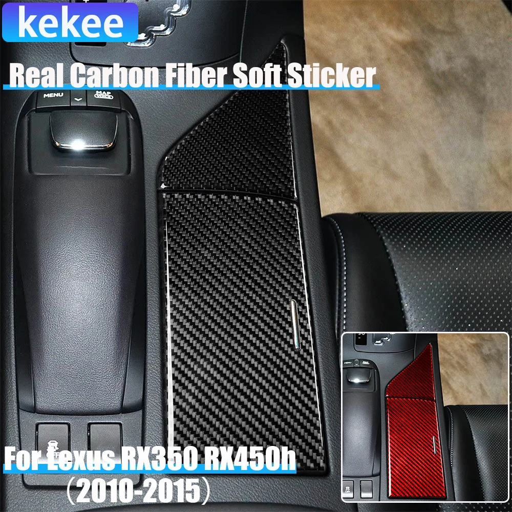 

Real Carbon Fiber Car Accessories Center Cup Holder Cover Soft Sticker For Lexus RX350 RX450h 2010 2011 2012 2013 2014 2015