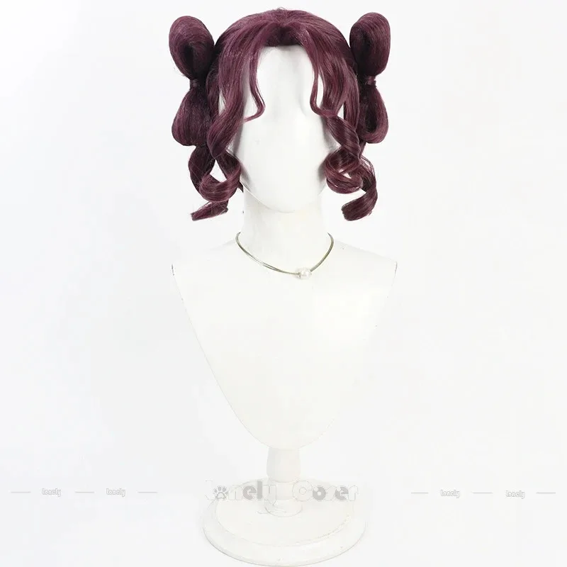 

ff34The Apothecary Diaries Shisui Косплей Парик Темные сливовые волосы Двойные вьющиеся косички Парики для женщин и девочек Kusuriya no Hitorigoto P