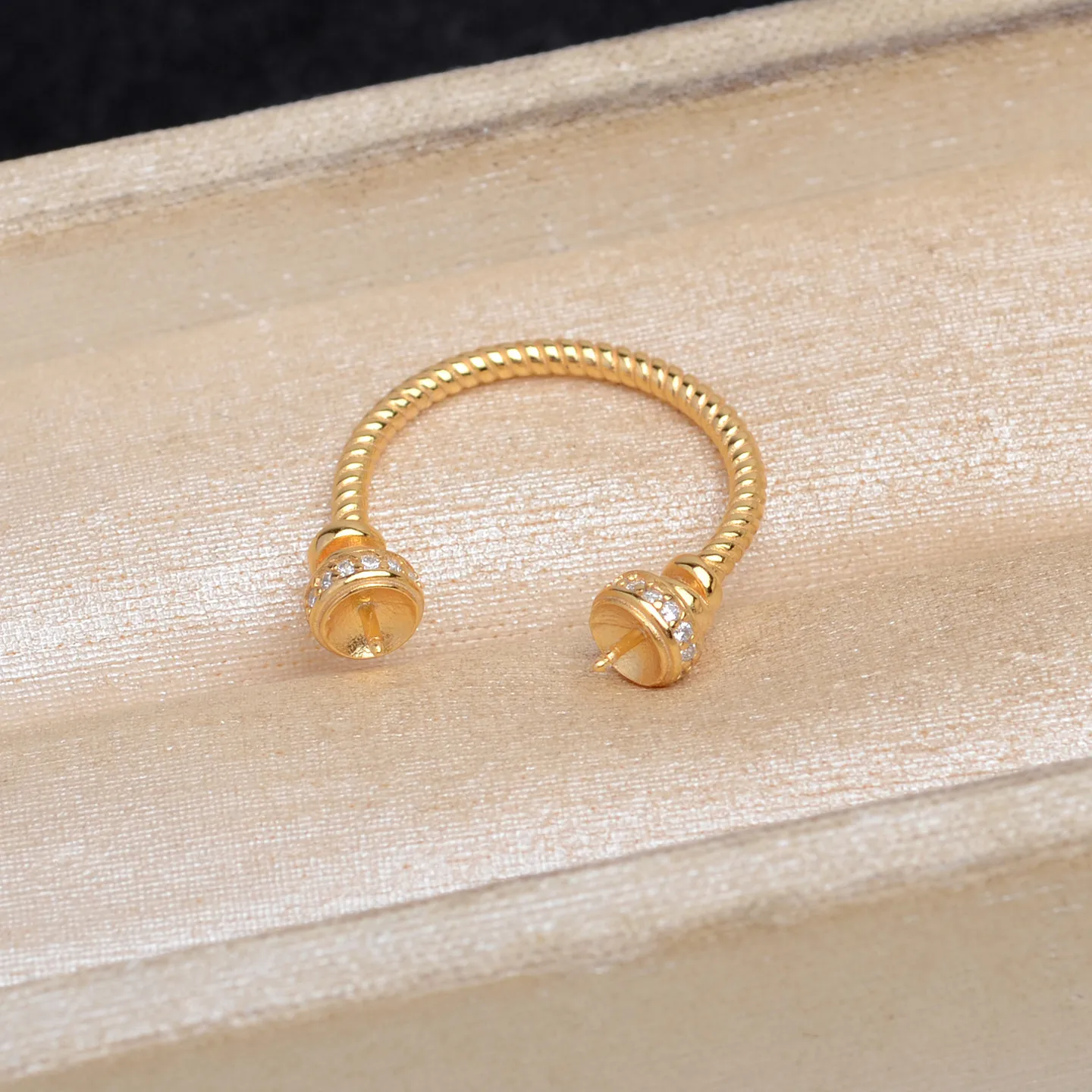 S925 Sterling Silver Adjustable Finger Ring Mountings Base Setting Findings Jewelry Components for 8-9mm Pearls 3pcs/lot