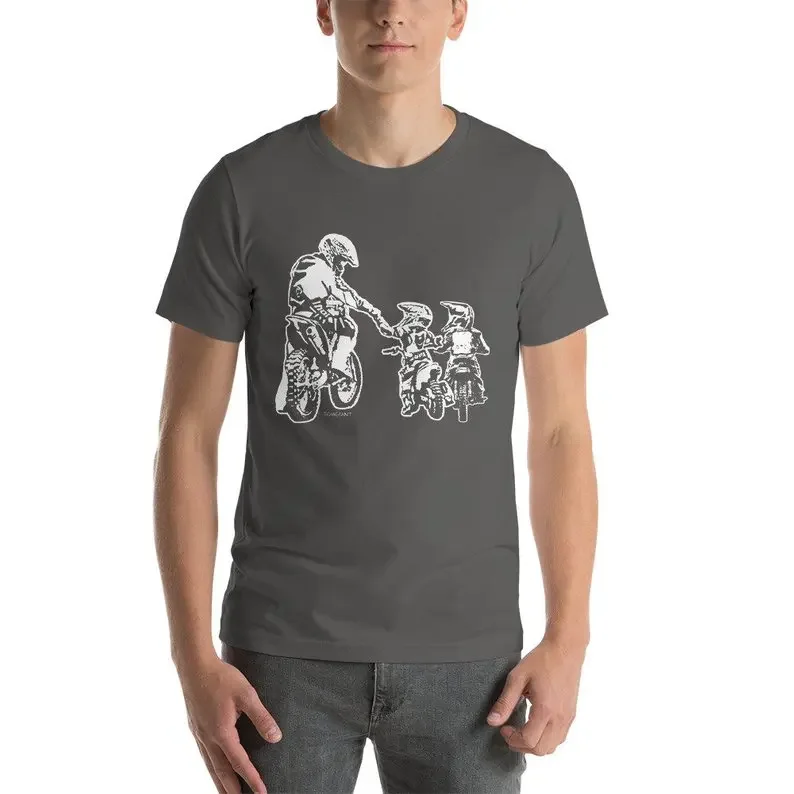 Father And Son Dirt Bike T-Shirt Dad Shirt Fathers Day Dirtbike Shirt Motocross Cotton Men Design Tops Harajuku Funny T Shirt
