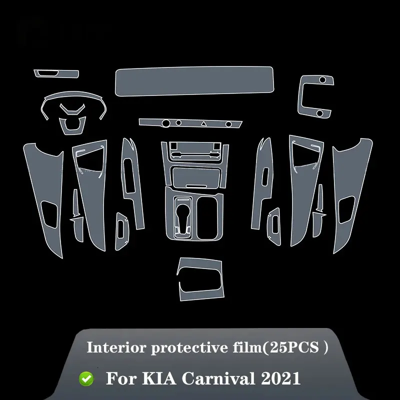 Car Interior For KIA Carnival 2020-2022 Center Console Transparent TPU Protective Film Anti-scratch Repair Film Accessories