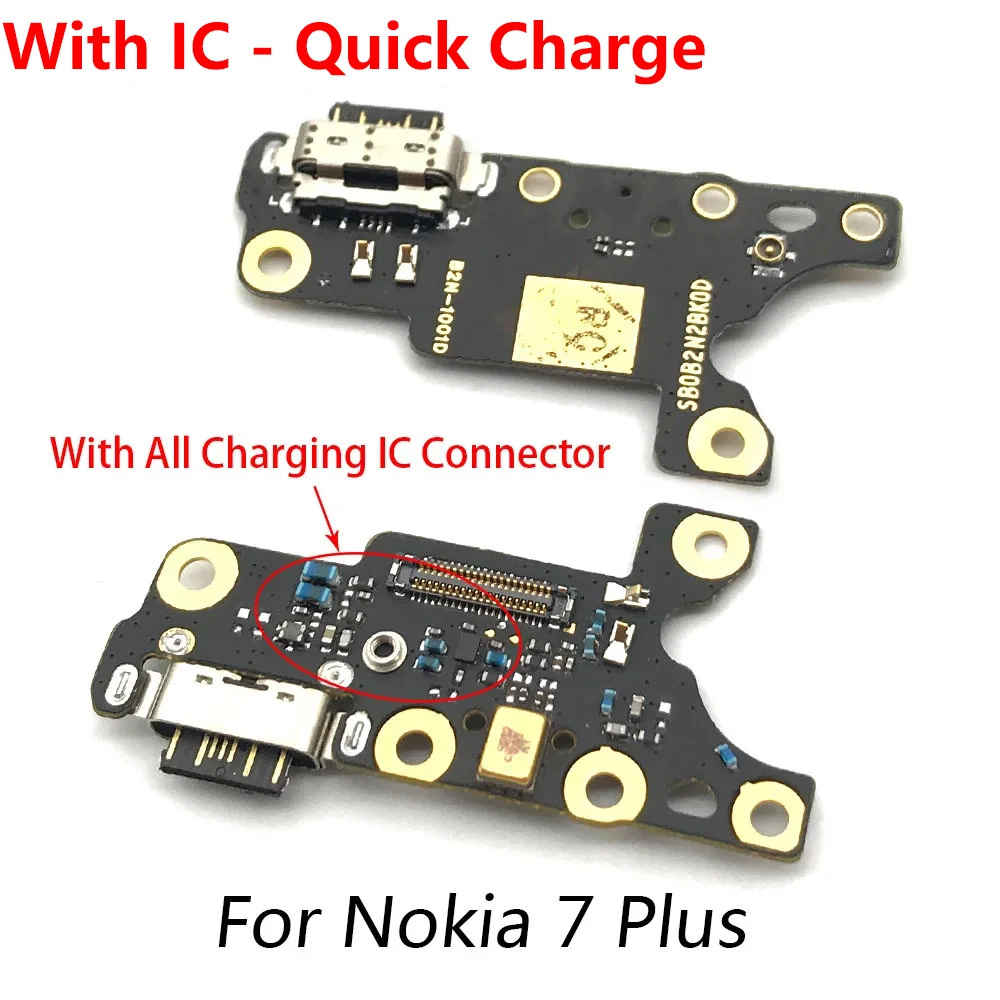 

5Pcs， USB Charging Port Charger Dock Antenna Connector Mic Flex Cable Circuit Board For Nokia 7 Plus TA-1049 1055 1062