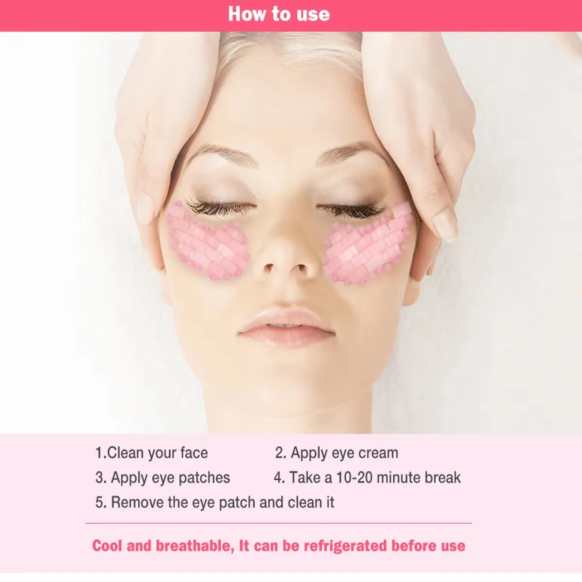 Rose Quartz Natural Jade Eye Mask Sleep Mask Cold therapy Anti-Aging Stone Reduce Wrinkle Eye Relax Facial Lifting Skin Care