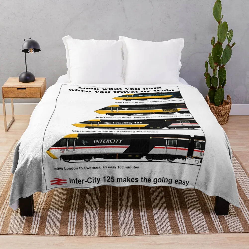 

intercity 125 1970s & 80s poster Throw Blanket Polar Bed sofa bed Retros Blankets