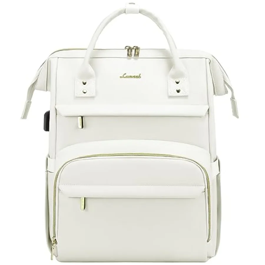 

Leather Laptop Backpack for Women, Travel Backpack Purse Nurse Teacher Backpacks Computer Laptop Bag, Professional College Buse