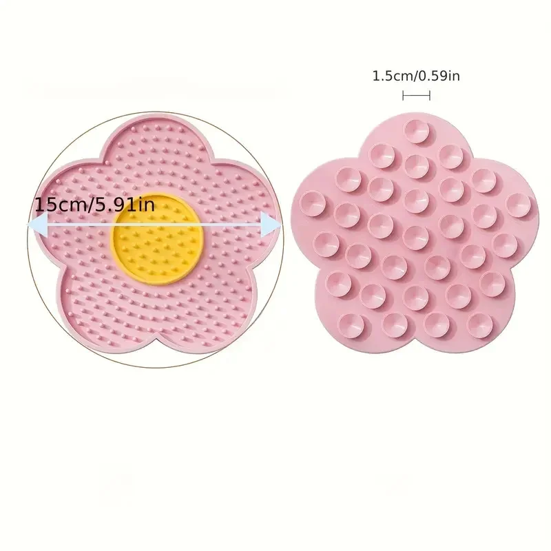 Pet Supplies Cat Licking Pad Sun Flower Shape Silicone Dog Licking Plate Cute Pet slow licking mat