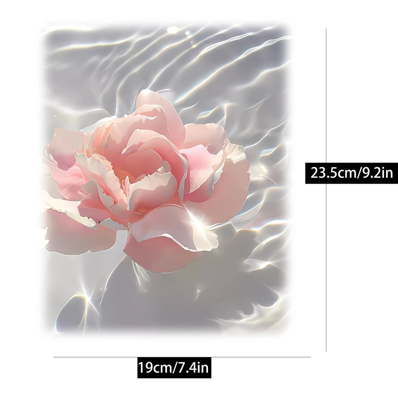 3 types Pink flowers by the seaside DTF Thermo Sticker Decals Heat Transfer Clothes Clothing Crafts Ironing Diy Accessory