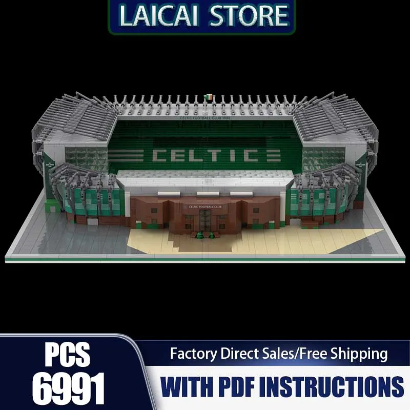 

City Street View Moc Building Bricks Football Club Park Model Technology Blocks Gifts Christmas Toys DIY Assembly Holiday Set