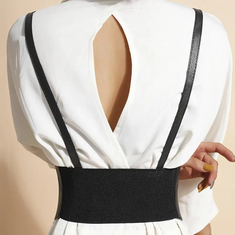 1 قطعة مشد تحت الصدر للنساء حزام خصر بولي Leather جلد قابل للتعديل الشرير Cummerbund حزام عريض لفستان زي Cincher