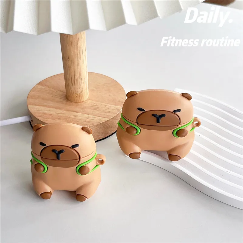 3D Turtle Bag Capybara Earphone Cover For Apple AirPods 4 1 2 3 Generation Airpods Pro/Pro2 Wireless Bluetooth Headphone Case