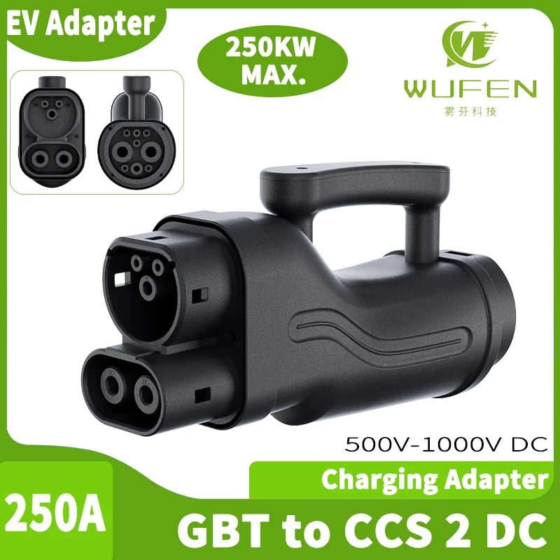

Адаптер быстрого зарядного устройства WUFEN EV GBT к разъему CCS 2, сверхбыстрая зарядная станция 250 кВт, адаптер EV GB/T20234-CCS2, преобразователь 250 А